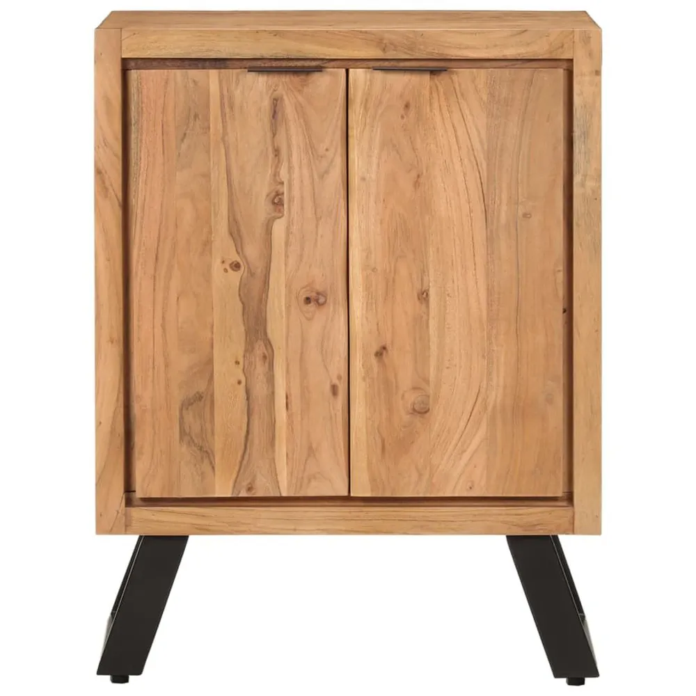 Credenza con 2 Ante 55x36x72 cm Legno Massello di Acacia