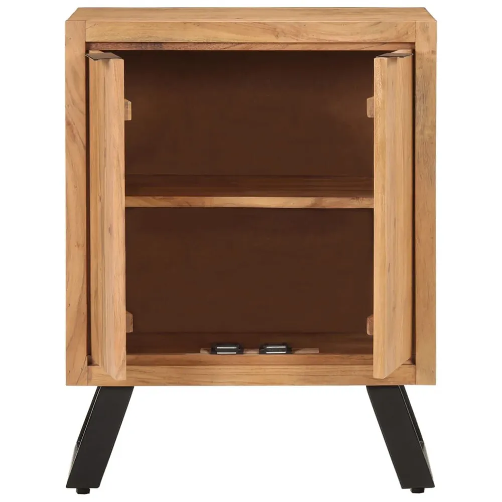 Credenza con 2 Ante 55x36x72 cm Legno Massello di Acacia