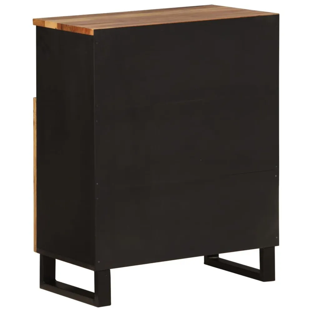 Credenza con 2 Ante 60x33x75 cm Legno Massello di Acacia