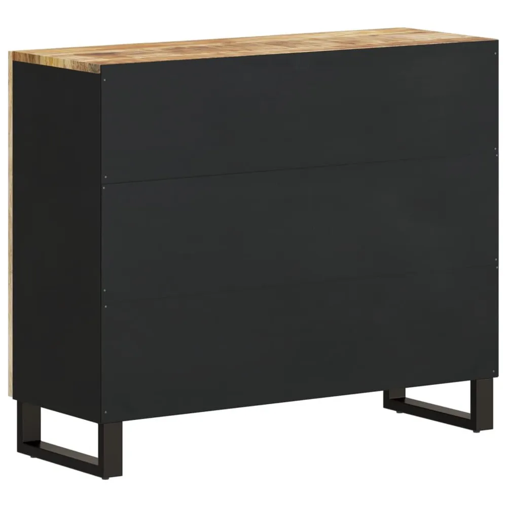 Credenza con 2 Ante 90x33x75 cm Legno Massello di Mango