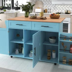 Credenza con 3 ante e 2 cassetti - pannello allungabile con venature del legno massiccio - 5 ruote / gambe legno massiccio...