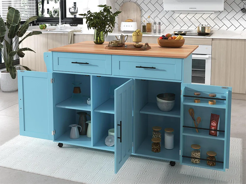 Credenza con 3 ante e 2 cassetti - pannello allungabile con venature del legno massiccio - 5 ruote / gambe legno massiccio...
