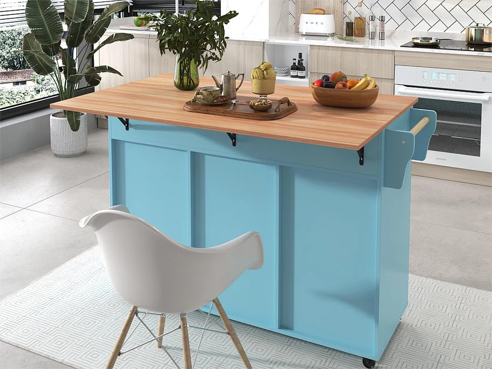 Credenza con 3 ante e 2 cassetti - pannello allungabile con venature del legno massiccio - 5 ruote / gambe legno massiccio...