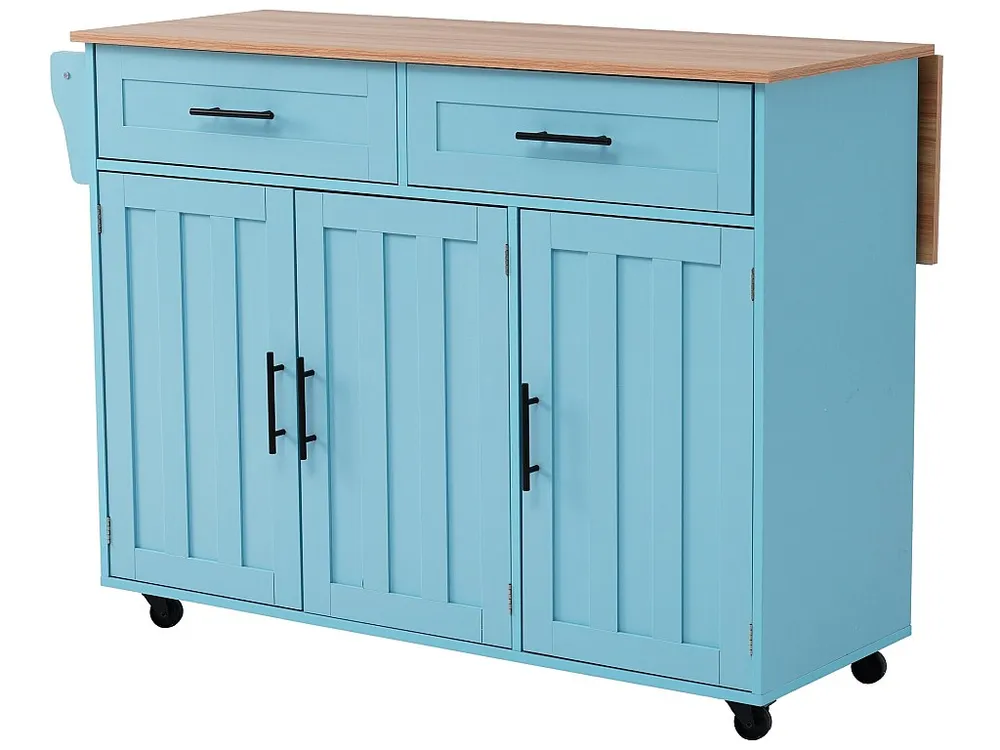 Credenza con 3 ante e 2 cassetti - pannello allungabile con venature del legno massiccio - 5 ruote / gambe legno massiccio...