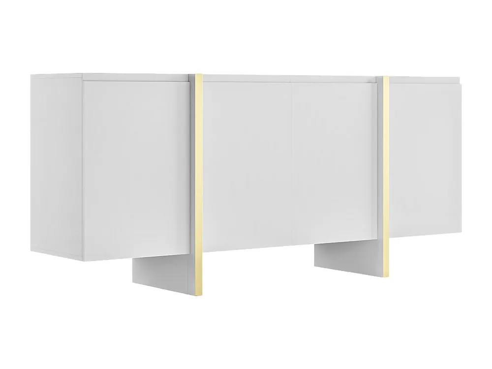 Credenza con 4 ante MDF Bianco e Dorato LUVONIA Made Italy