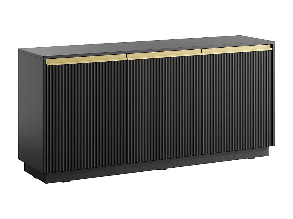 Credenza con 3 ante MDF Nero e Dorato POSINIA Design Industriale
