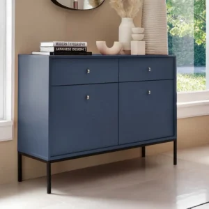 Credenza con 2 cassetti e 2 ante Blu notte BOGDAN Made Italy