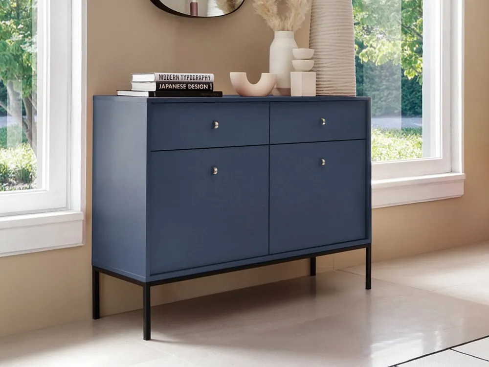 Credenza con 2 cassetti e 2 ante Blu notte BOGDAN Made Italy