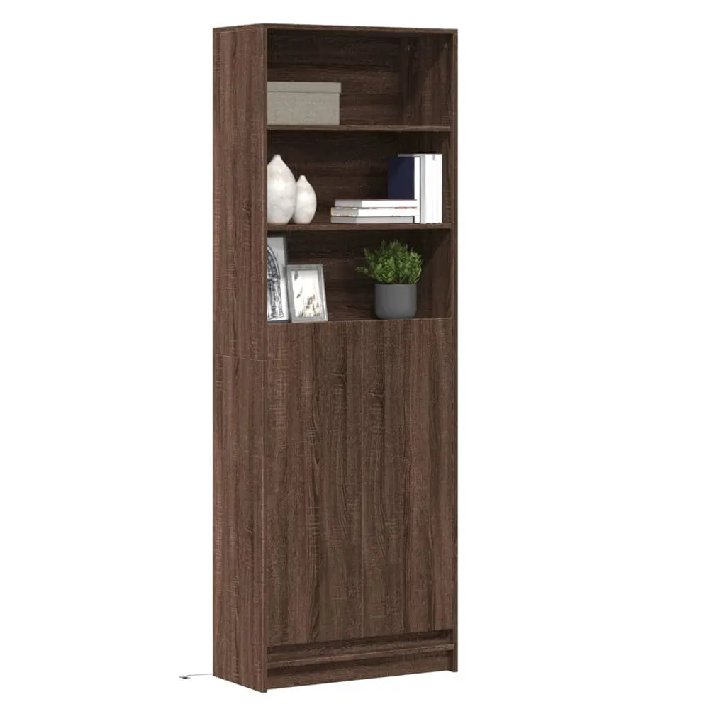 Credenza con LED Rovere Marrone 69x32,5x200 cm Truciolato