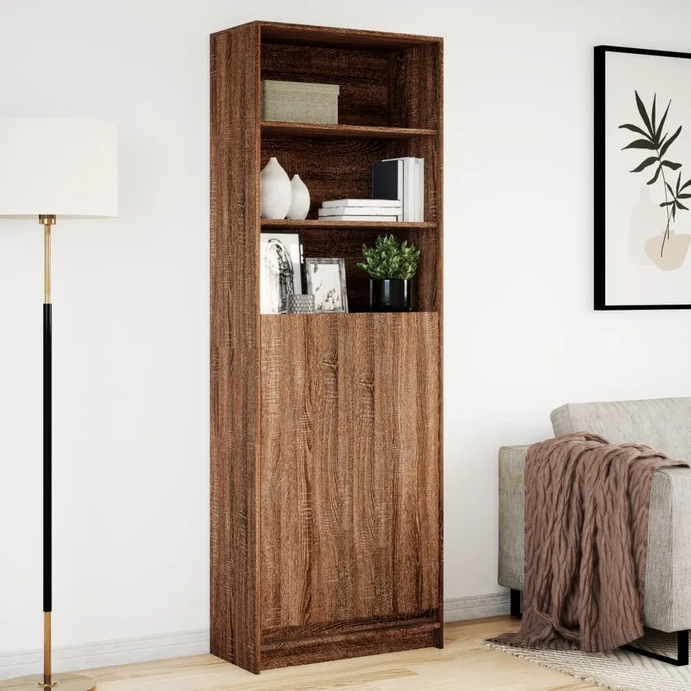 Credenza con LED Rovere Marrone 69x32,5x200 cm Truciolato
