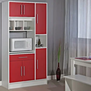 Credenza da cucina MADY - 5 ante e 1 cassetto - Rosso | Resistente all'Umidità e ai Graffi