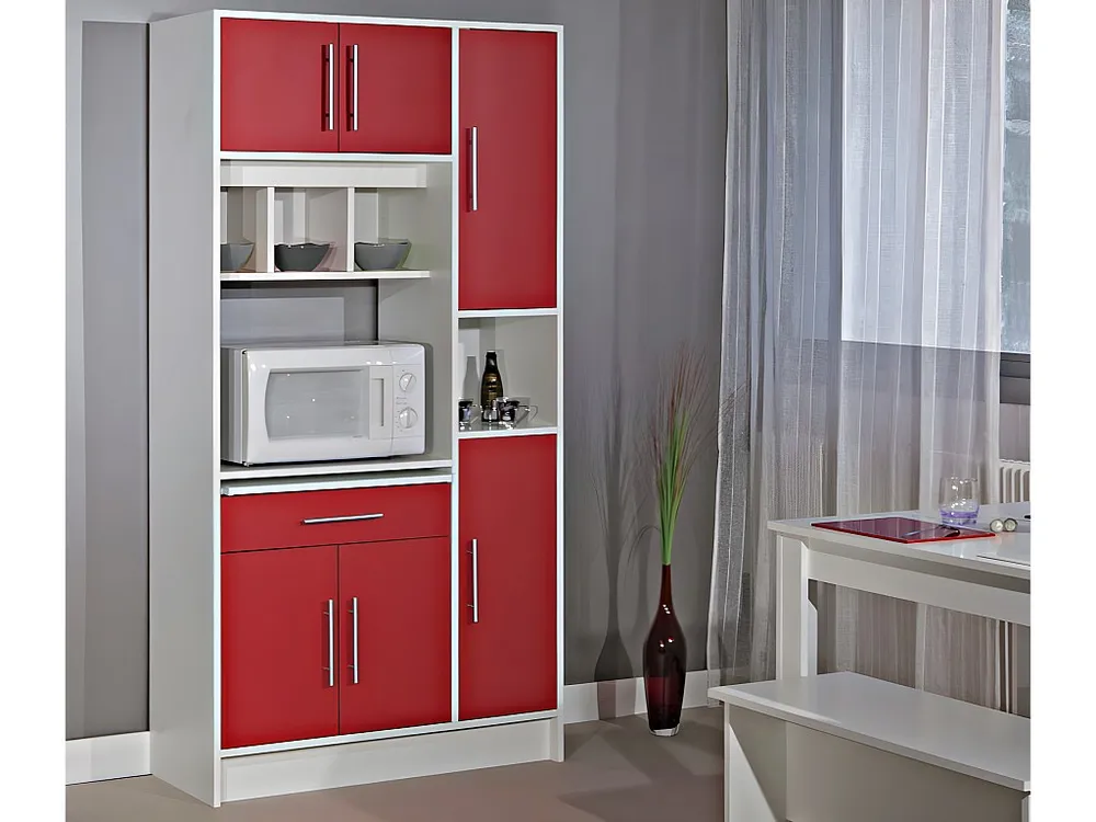 Credenza da cucina MADY - 5 ante e 1 cassetto - Rosso | Resistente all'Umidità e ai Graffi