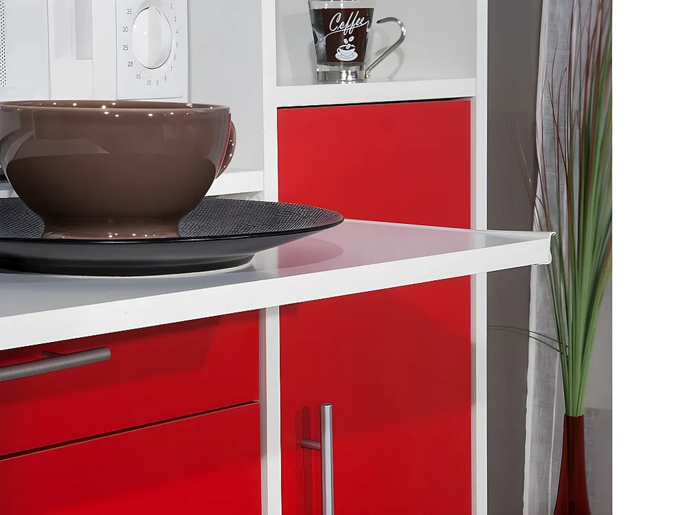 Credenza da cucina MADY - 5 ante e 1 cassetto - Rosso | Resistente all'Umidità e ai Graffi