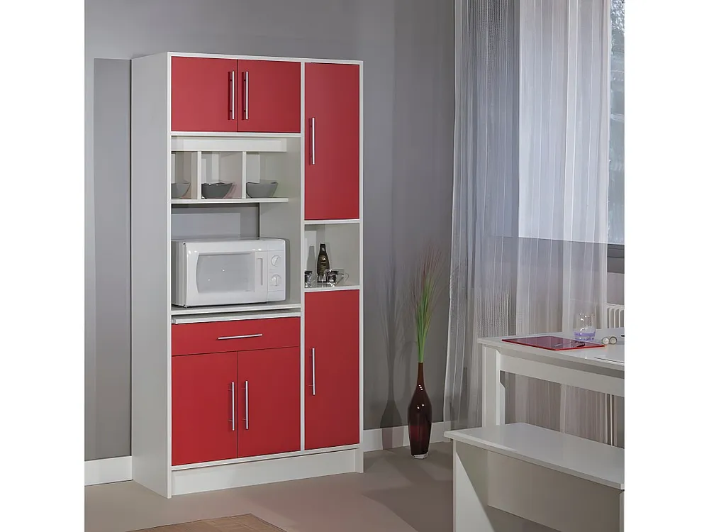 Credenza da cucina MADY - 5 ante e 1 cassetto - Rosso | Resistente all'Umidità e ai Graffi