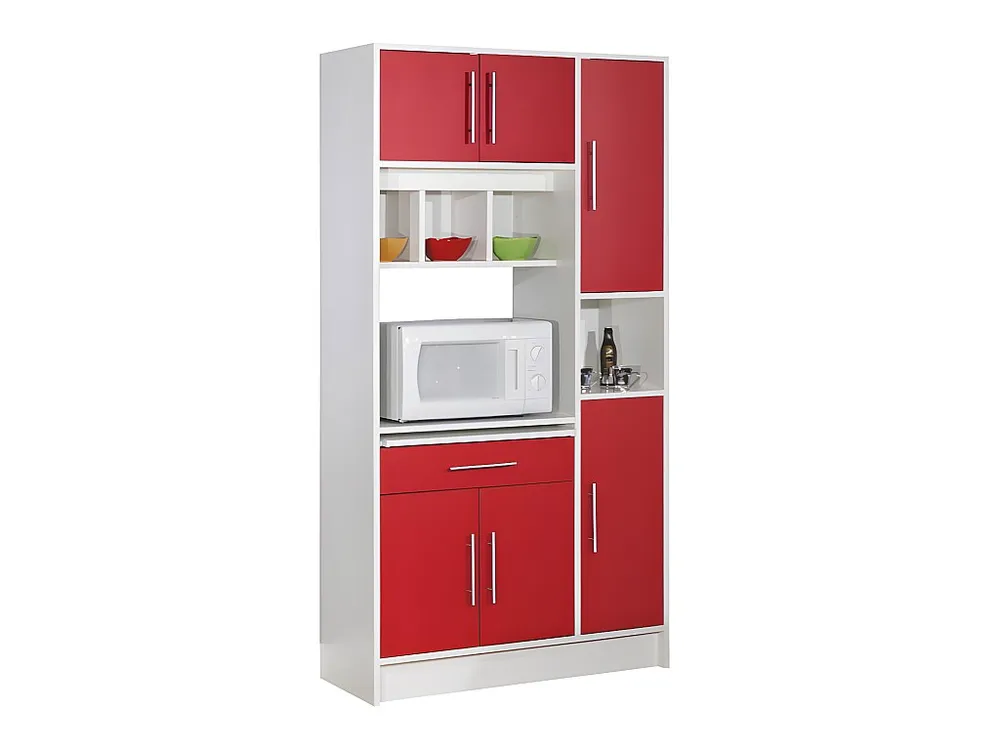 Credenza da cucina MADY - 5 ante e 1 cassetto - Rosso | Resistente all'Umidità e ai Graffi