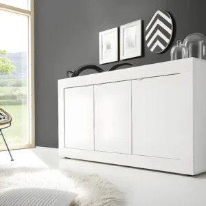 Credenza di design con 3 ante Bianco laccato COMETE Made Italy