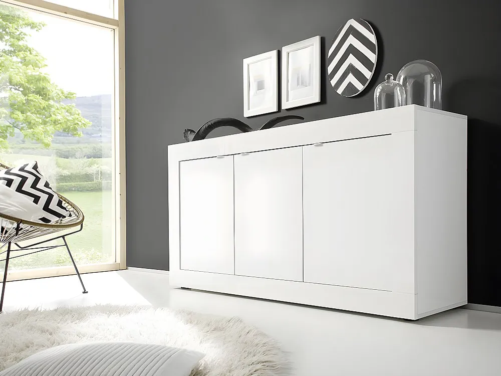Credenza di design con 3 ante Bianco laccato COMETE Made Italy