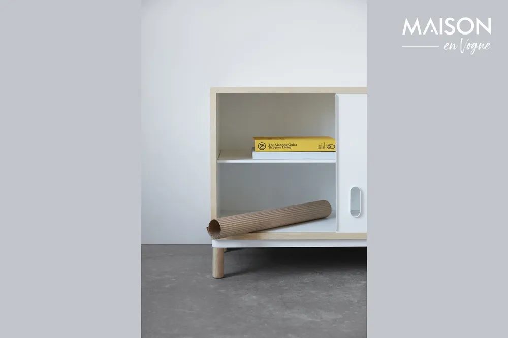 Credenza frassino e metallo bianco Kabino Normann Copenhagen - 162cm Antimacchia e Graffi