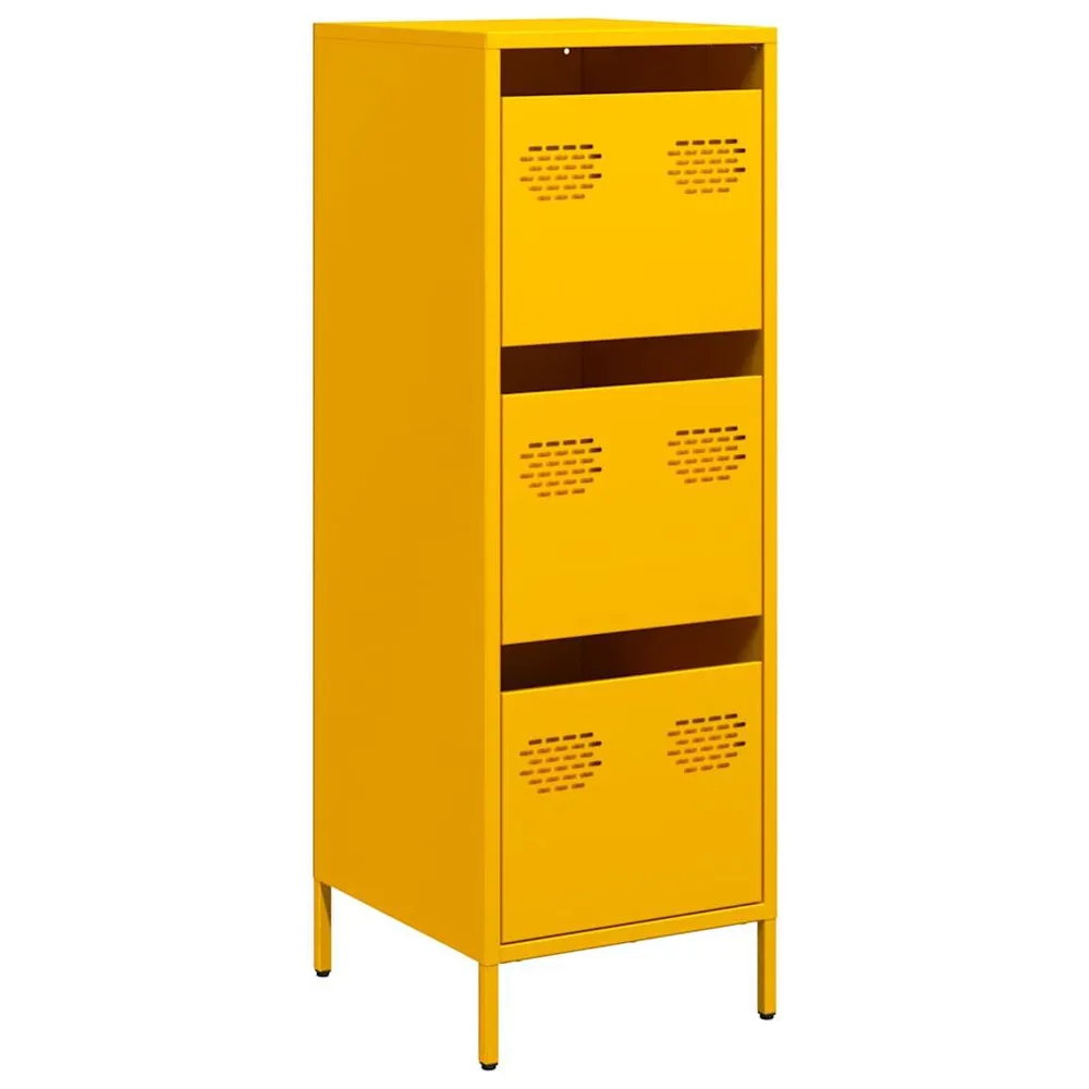 Credenza Giallo Senape 39x35x103,5 cm Acciaio