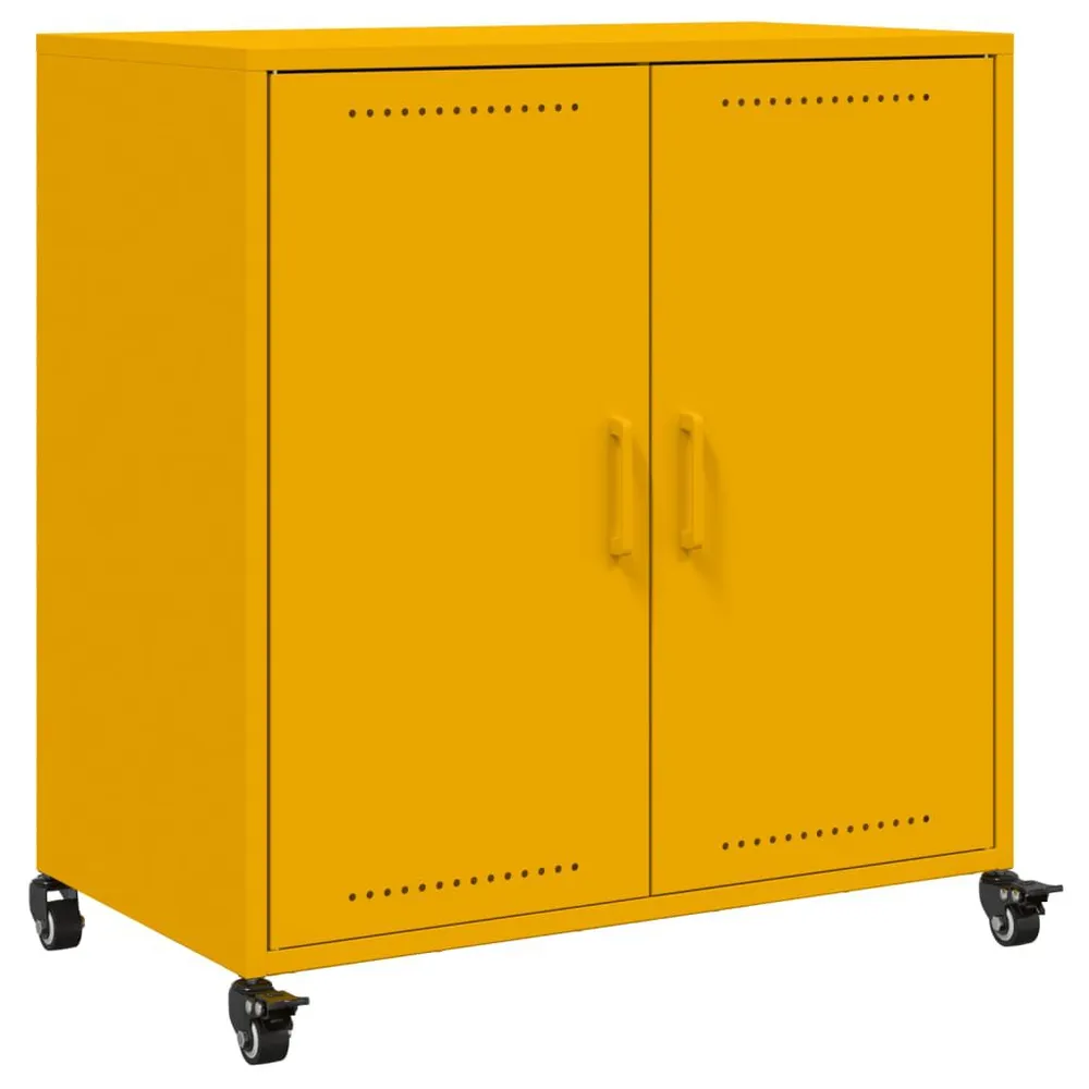 Credenza Giallo Senape 68,5x39x72 cm Acciaio