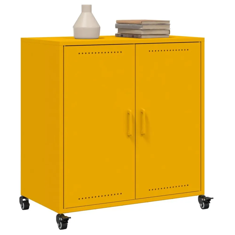 Credenza Giallo Senape 68,5x39x72 cm Acciaio