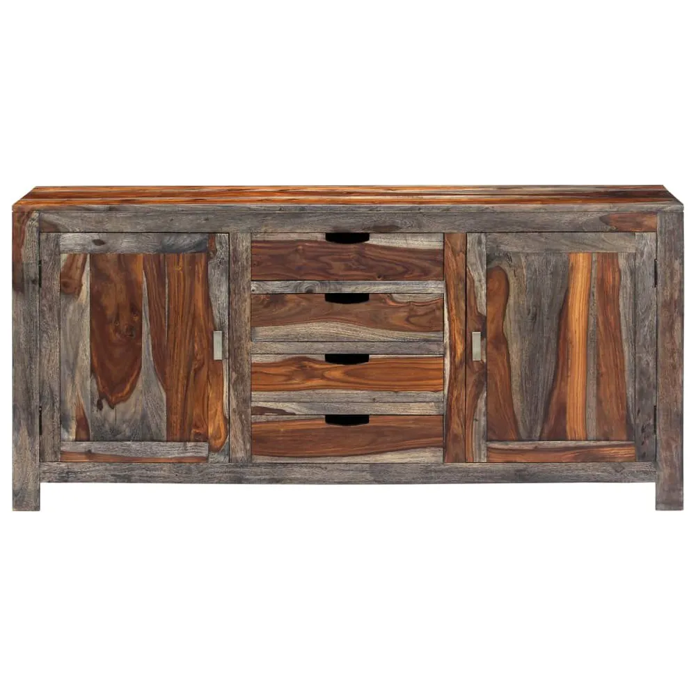 Credenza Grigia 160x40x75 cm Legno Massello di Sheesham