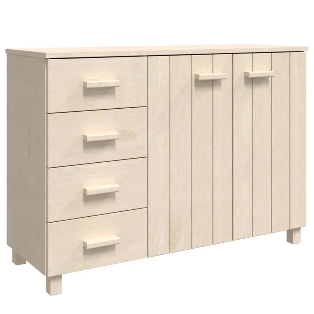 Credenza HAMAR ambra 113x40x80 cm Legno Massello di Pino per Pranzi Famiglia