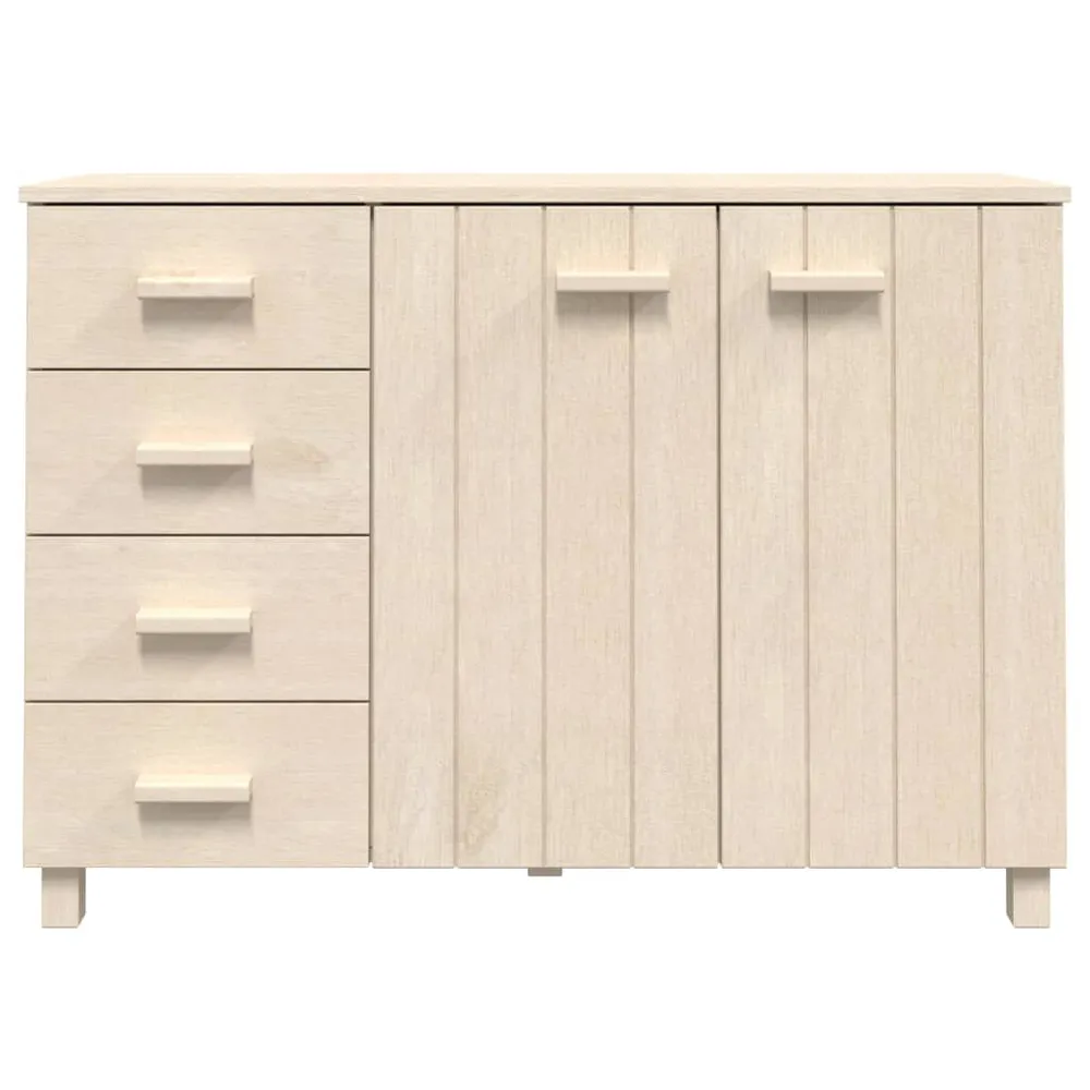 Credenza HAMAR ambra 113x40x80 cm Legno Massello di Pino per Pranzi Famiglia
