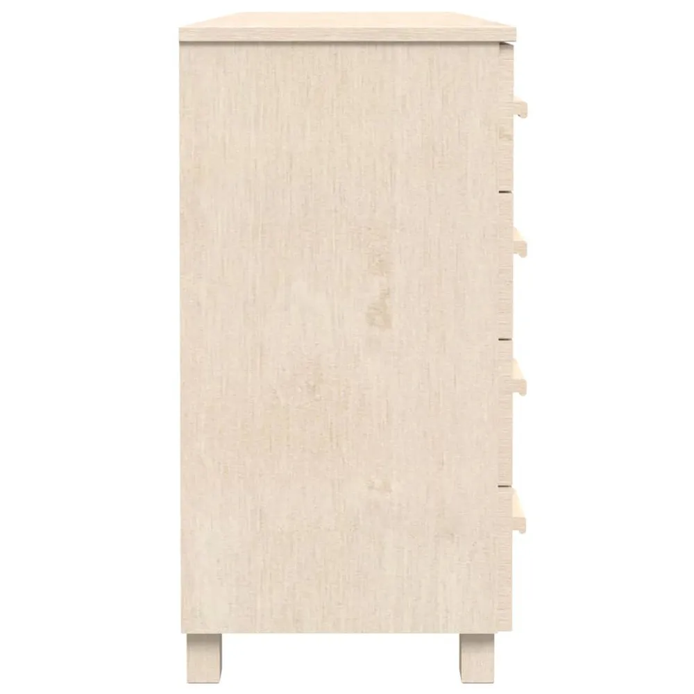 Credenza HAMAR ambra 113x40x80 cm Legno Massello di Pino per Pranzi Famiglia