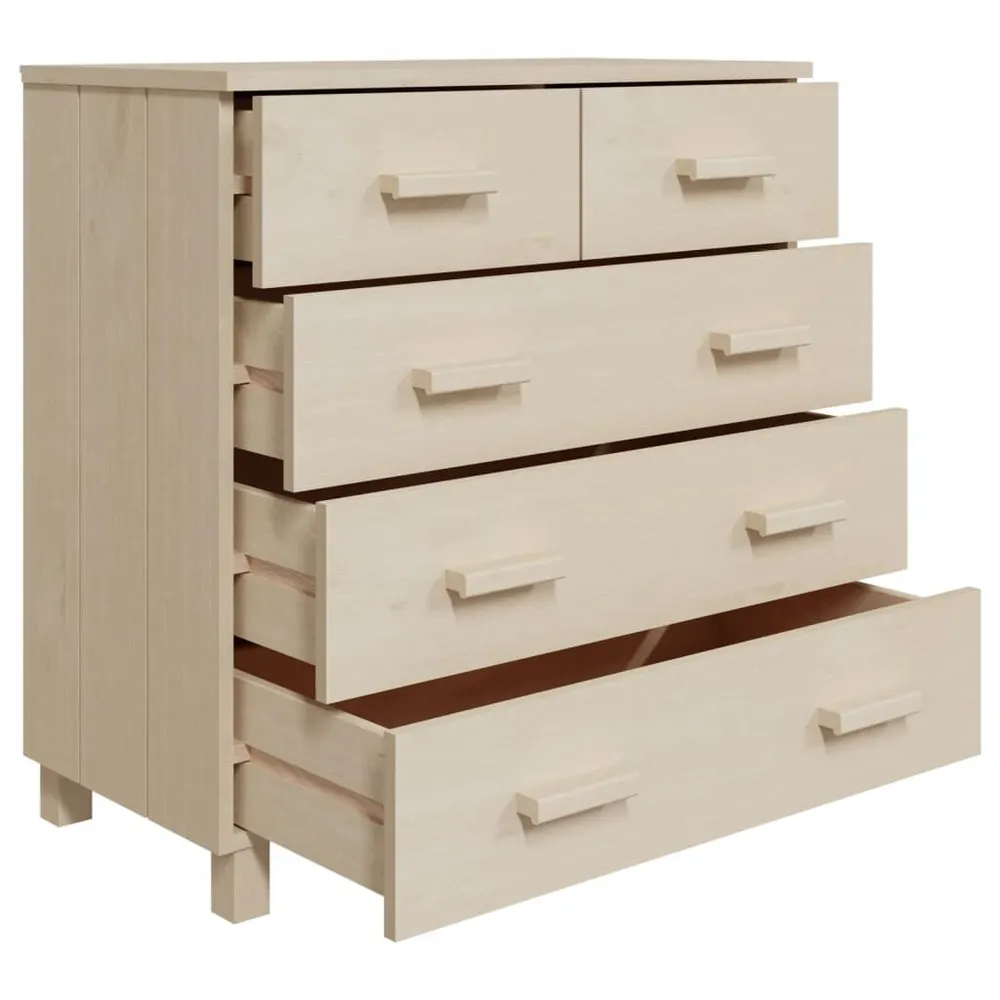 Credenza HAMAR ambra 79x40x80 cm Legno Massello di Pino