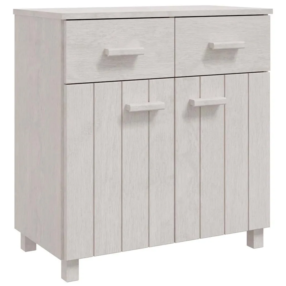 Credenza HAMAR Bianca 79x40x80 cm Legno Massello di Pino