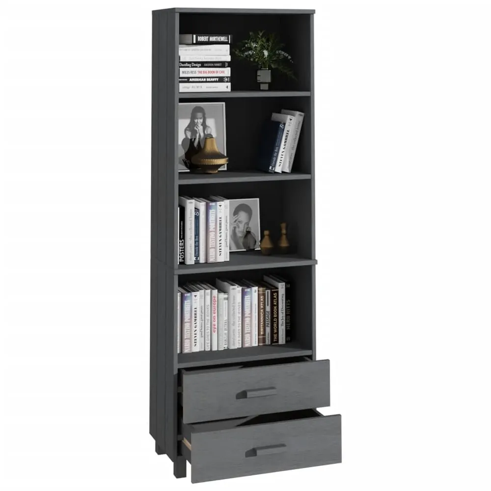 Credenza HAMAR Grigio Cupo 60x35x180 cm Legno Massello di Pino