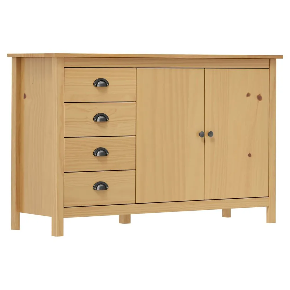 Credenza Hill Marrone ambra 130x40x80 cm Legno di Pino