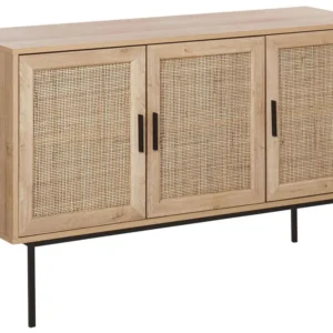 Credenza legno evidente e nero 120 x 40 PASCO