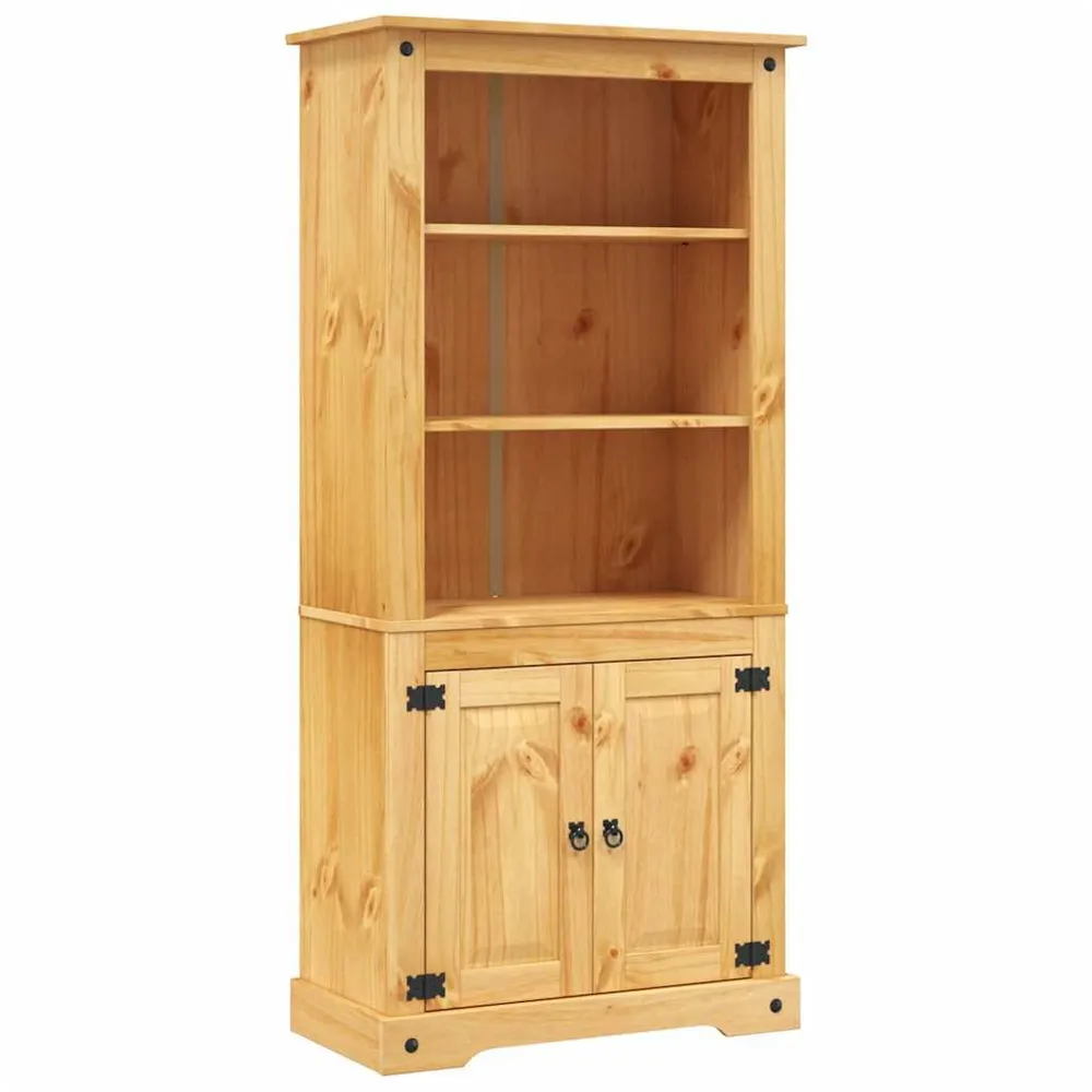Credenza Legno di Pino Messicano Corona Range 80x40x170 cm con Cassetti Soft-Close