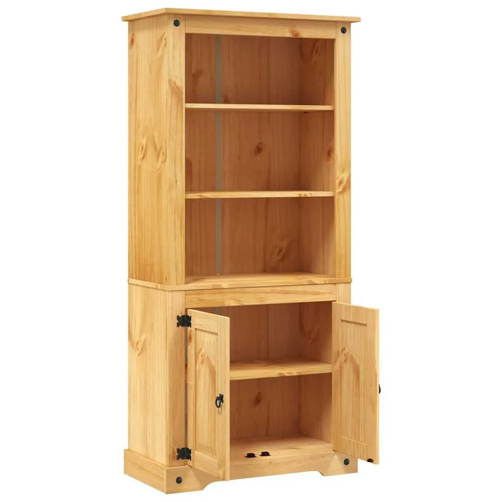 Credenza Legno di Pino Messicano Corona Range 80x40x170 cm con Cassetti Soft-Close