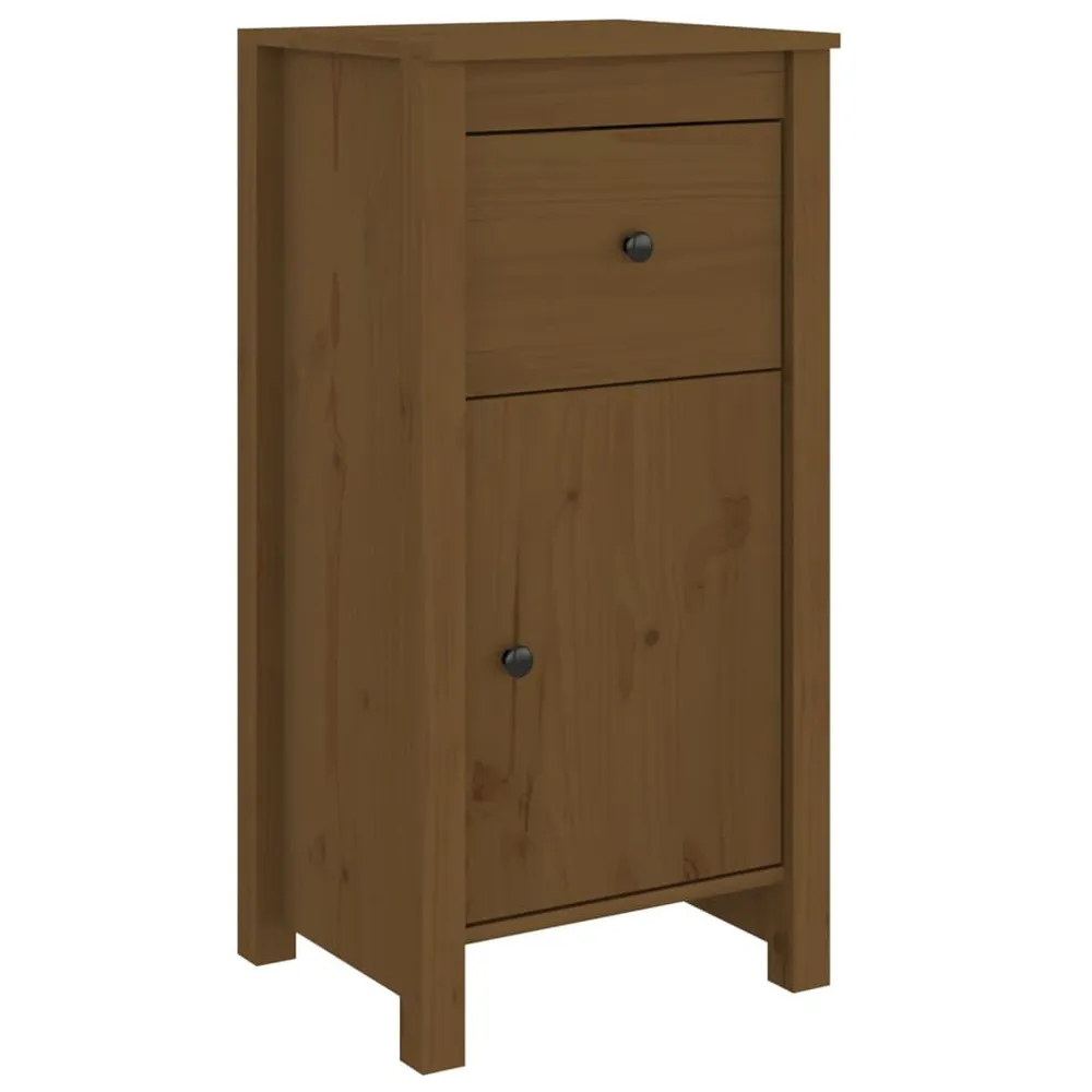 Credenza Marrone Ambrato 40x35x80 cm Legno Massello di Pino