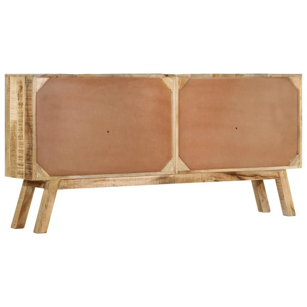 Credenza Marrone e Nera 160x30x76 cm Legno Massello di Mango