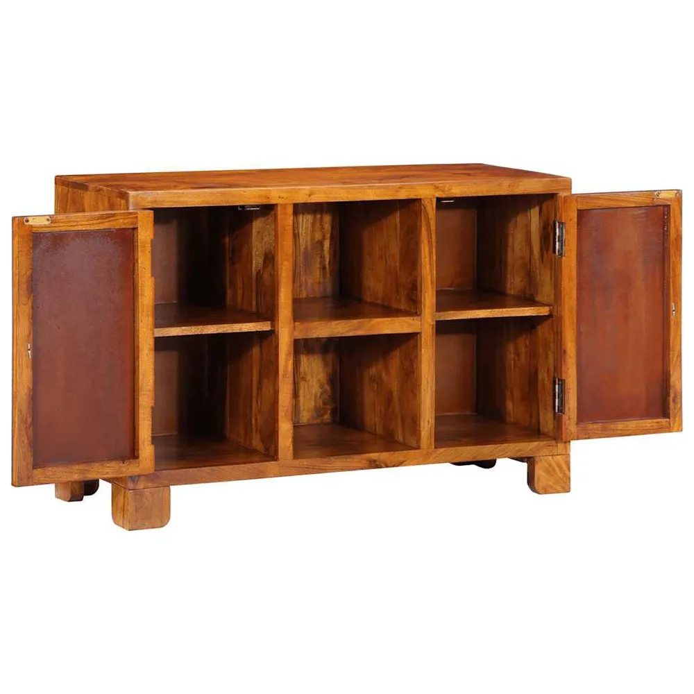 Credenza Multicolore 90x35x60 Legno Massello di Acacia