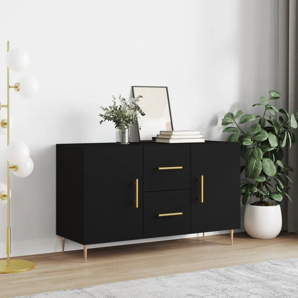 Credenza Nera 100x36x60 cm Legno Multistrato