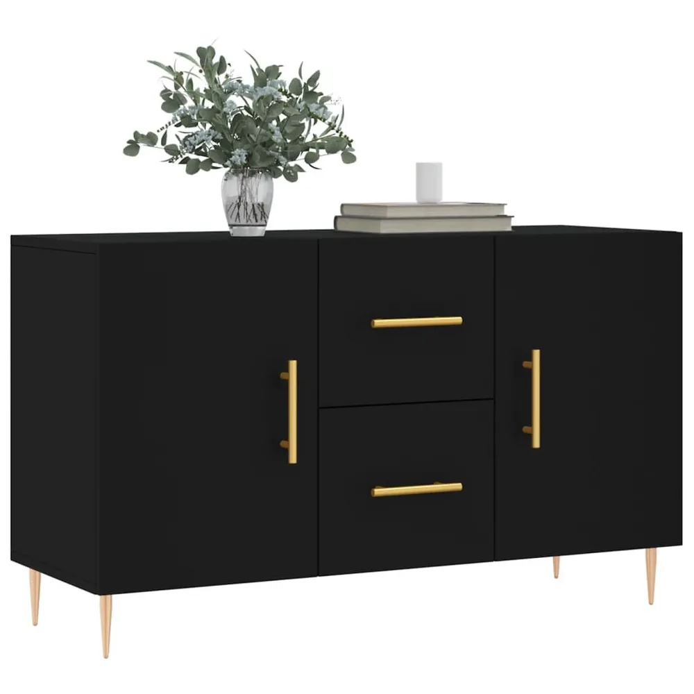 Credenza Nera 100x36x60 cm Legno Multistrato