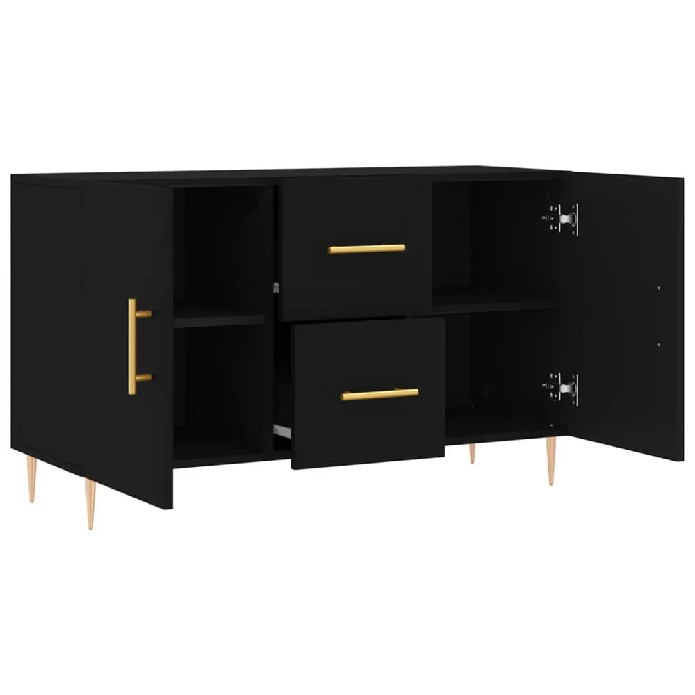 Credenza Nera 100x36x60 cm Legno Multistrato