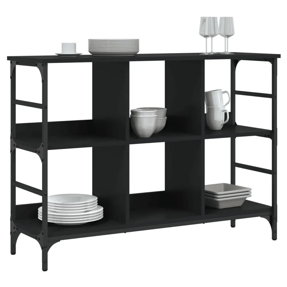 Credenza Nera 102x32x73,5 cm Legno Multistrato