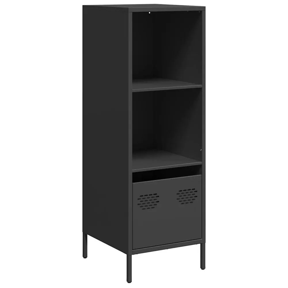 Credenza Nera 35x39x103,5 cm Acciaio per Pranzi Famiglia