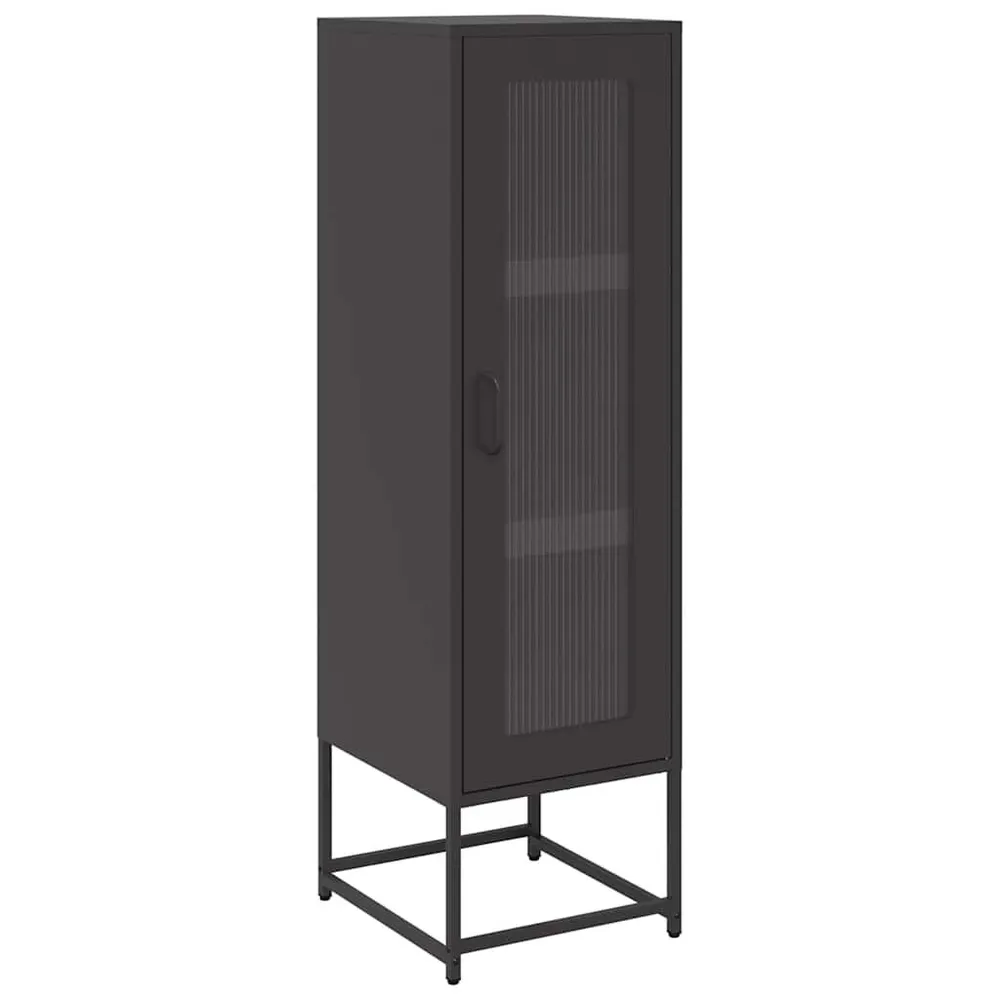 Credenza Nera 36x39x123 cm Acciaio Laminato Polare
