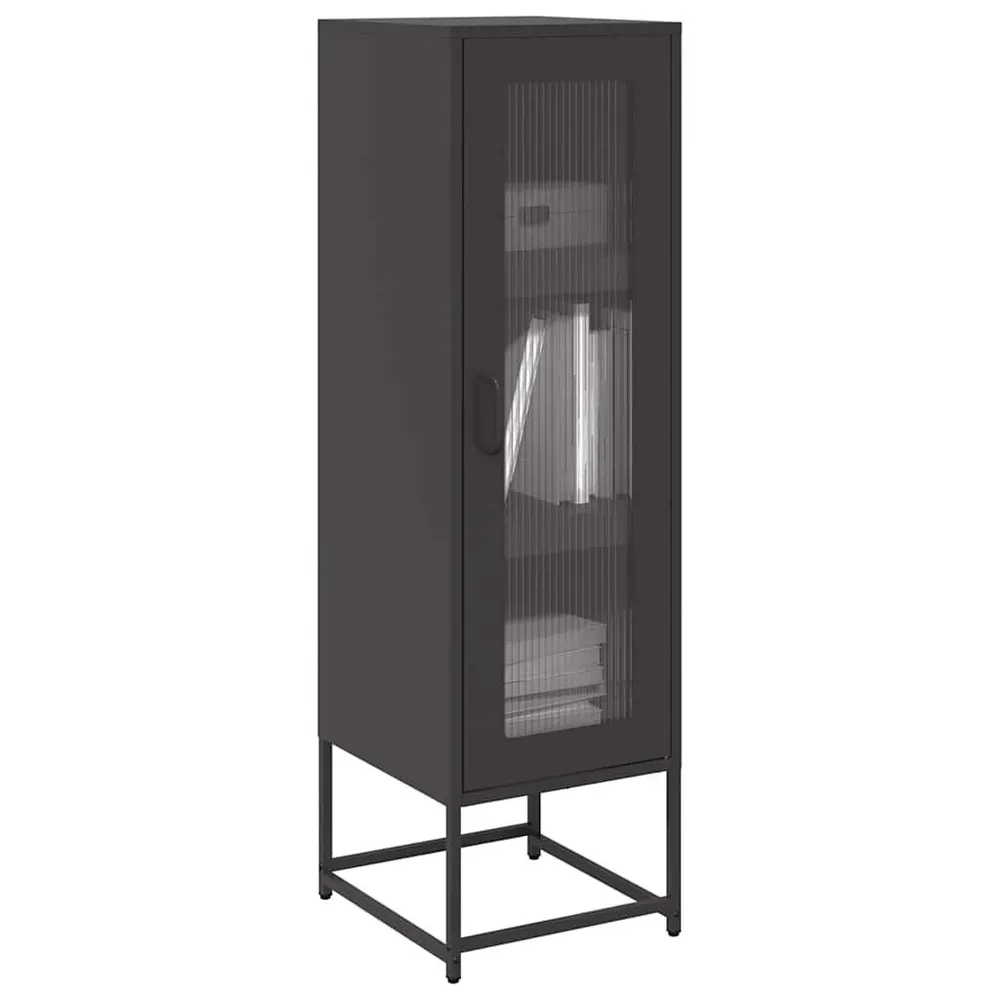 Credenza Nera 36x39x123 cm Acciaio Laminato Polare