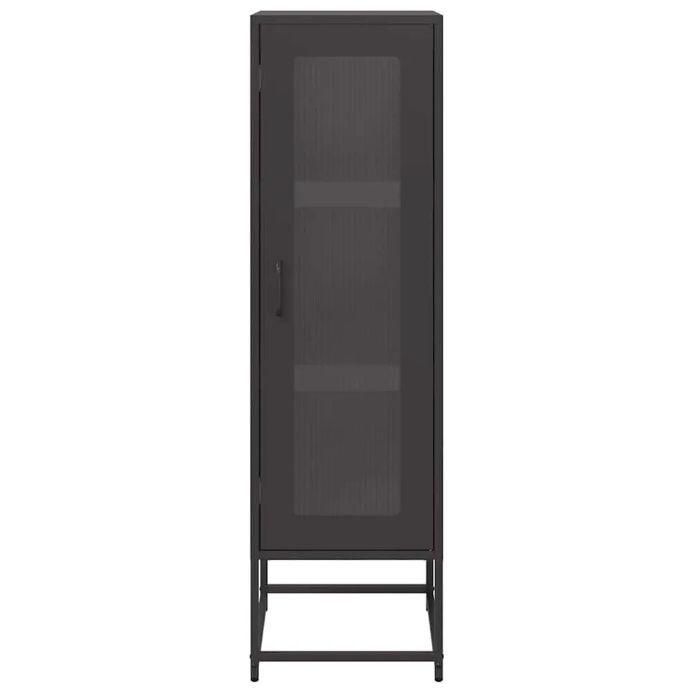 Credenza Nera 36x39x123 cm Acciaio Laminato Polare