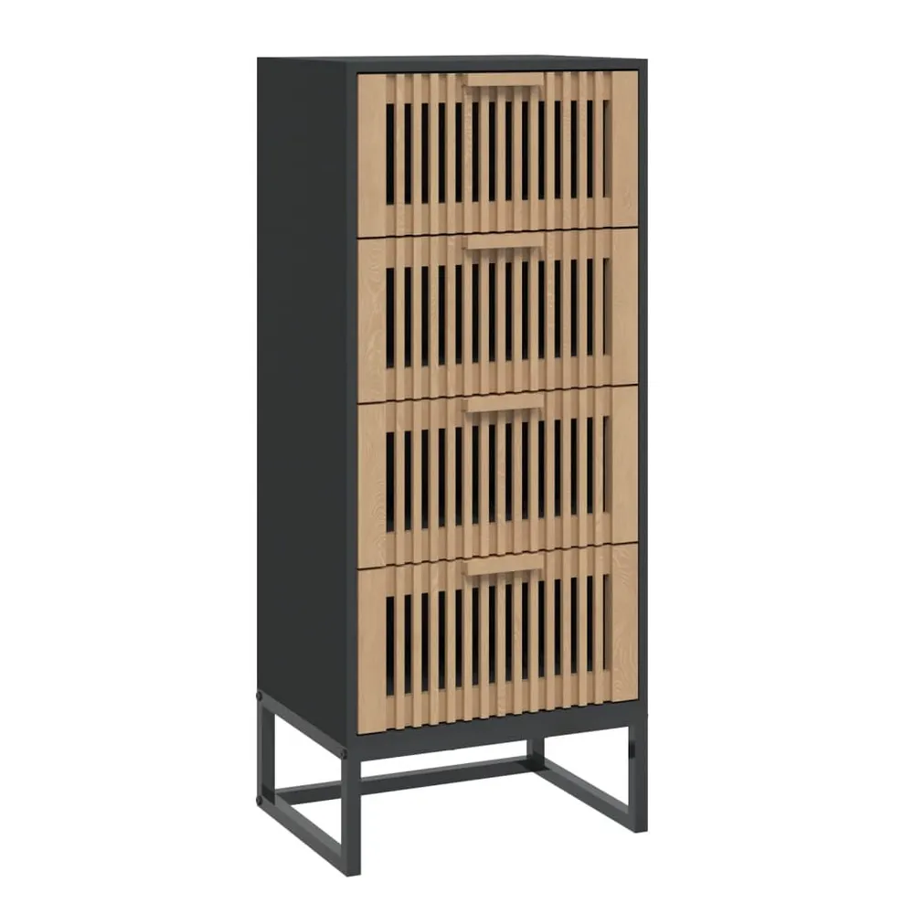 Credenza Nera 40x30x95 cm Legno Multistrato