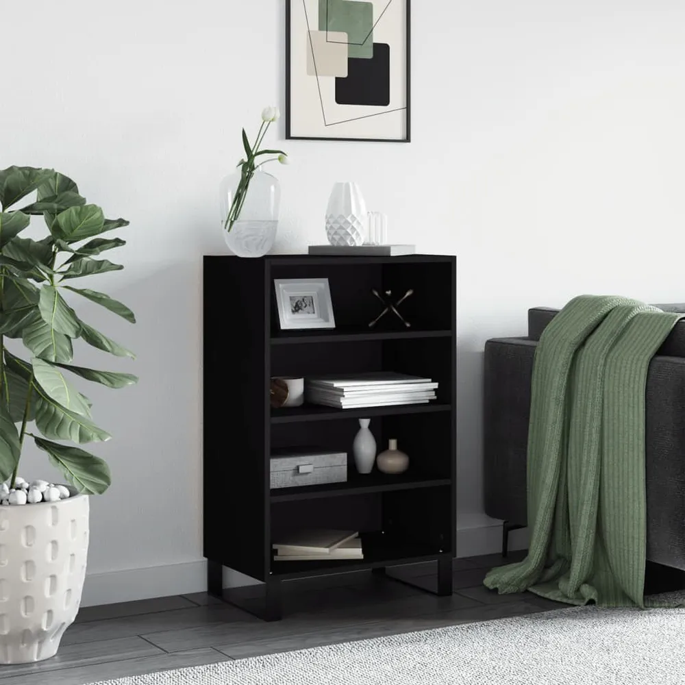 Credenza Nera 57x35x90 cm Legno Multistrato