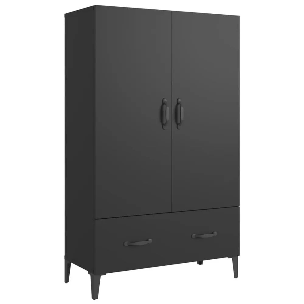 Credenza Nera 70x31x115 cm Legno Multistrato